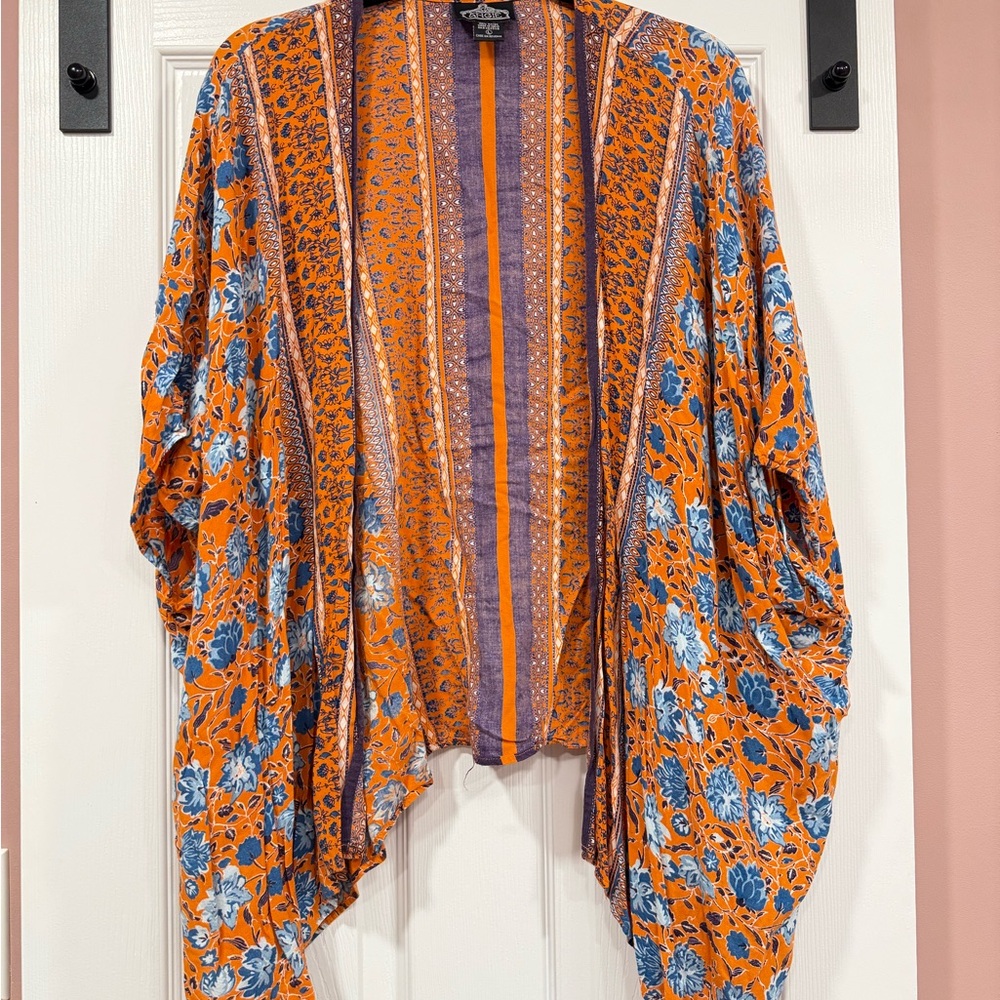Angie Multicolor Patterned Kimono